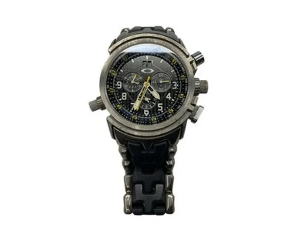 Oakley 12 Gauge Titanium Carbon Fiber w/Carbon Fiber Yellow Dial Watch